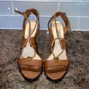 Jimmy Choo Brown Sandal Chunky Heel